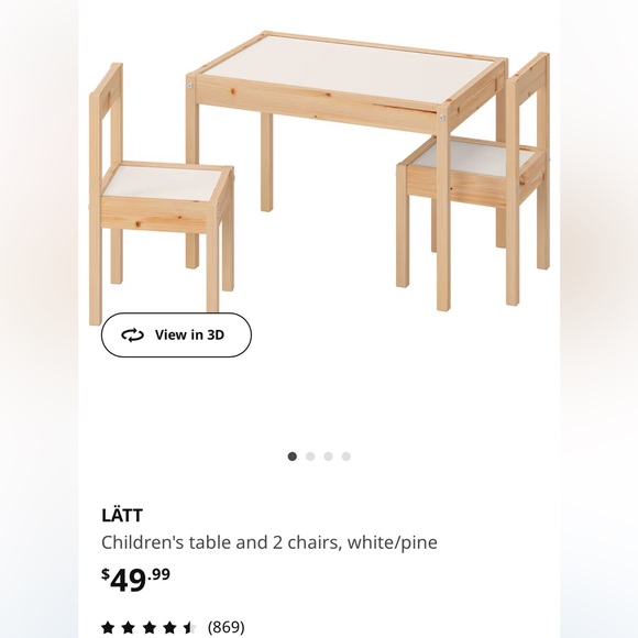 new in box - Latt Ikea kid table & 2 chair set. Past return date and never used. - Picture 1 of 4